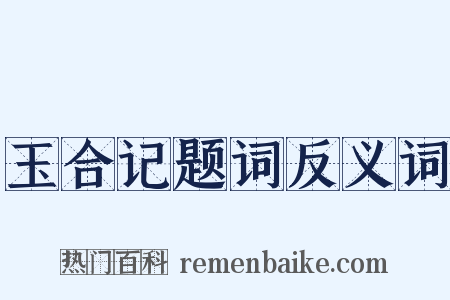 玉合记题词反义词是什么意思的图片